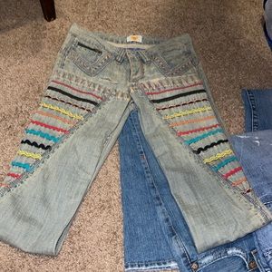 Vintage inspired Antik Denim embroidered flares